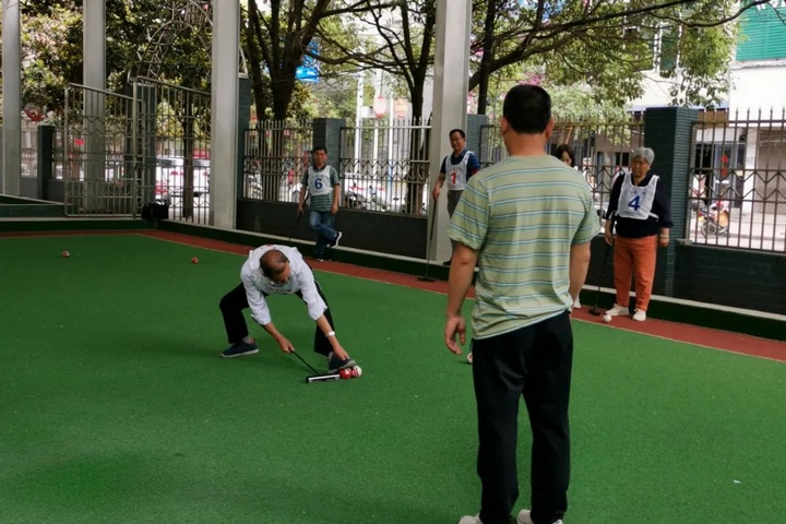 圖為門球交流賽現場。