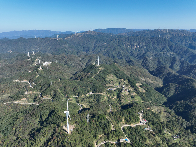 風機航拍圖。