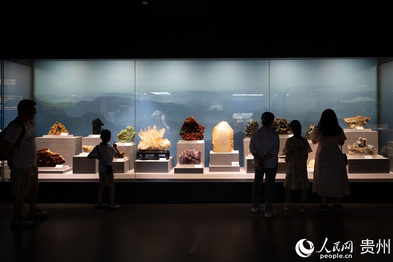 在貴州省地質博物館，游客正在參觀游覽。人民網記者 翁奇羽攝
