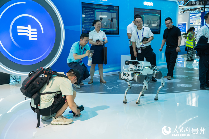 2024數博會現場多家展商帶來了前沿科技產品。人民網 陽茜攝