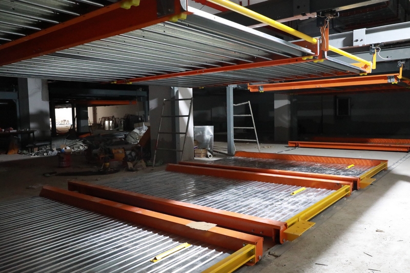 安裝完成的機械車位。彭克貴 攝