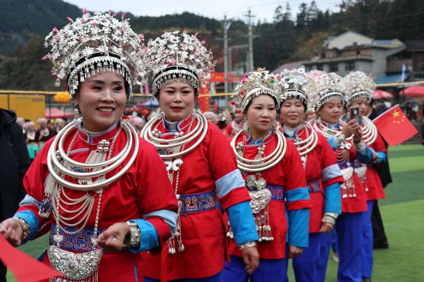 2024黎平·中國侗年蓋寶侗寨分會場系列活動參演隊伍。王芳芳攝