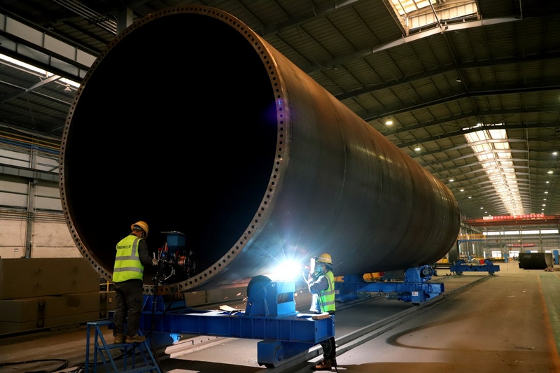 向“新”而行 貴州匯通申發風電塔筒生產線投產。