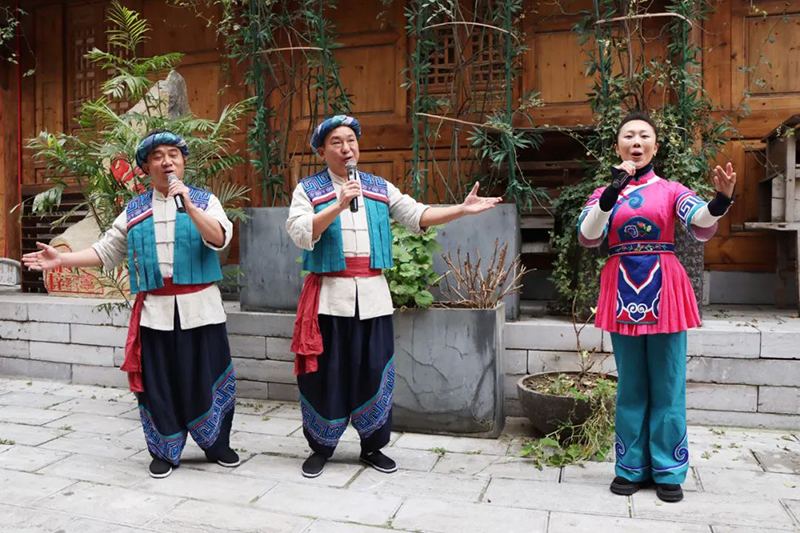 當地群眾演唱高腔大山歌。桐梓縣融媒體中心供圖