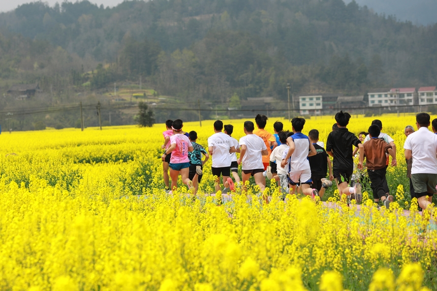 趣味村跑活動現場。楊家孟攝