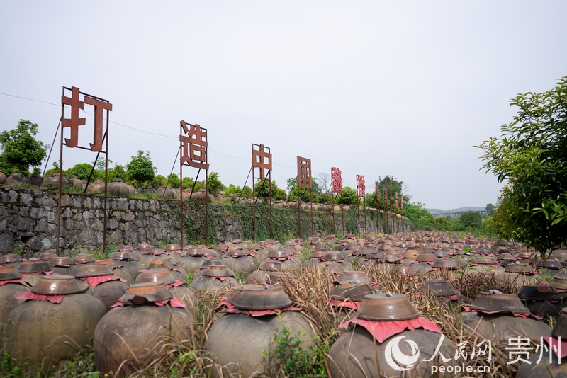 園區內正在發酵的醬香醋胚。人民網記者 涂敏攝