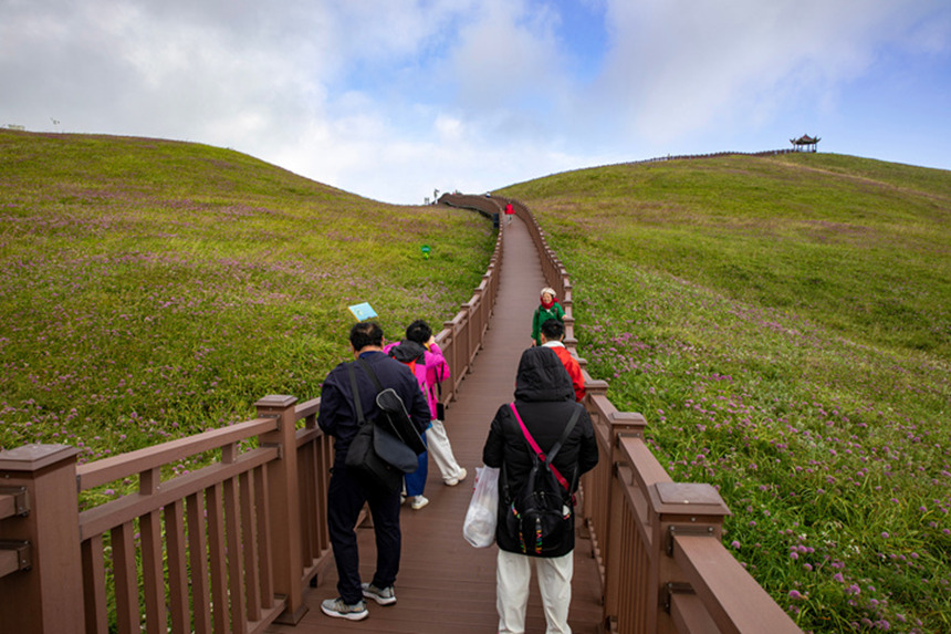 9月2日，游客在貴州省畢節市赫章縣阿西里西·韭菜坪景區觀賞游玩。陳春志 攝