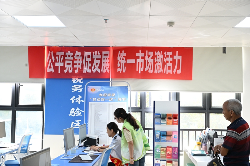 龍里縣稅務局在辦稅區張貼“公平競爭促發展 統一市場激活力”橫幅.JPG