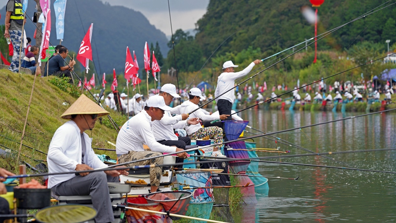 1、垂釣愛好者“村釣”競技 。