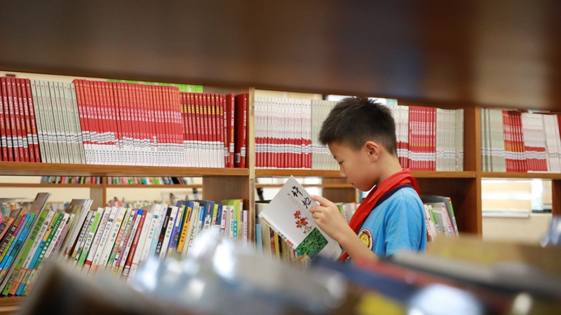 學生正在閱讀 。