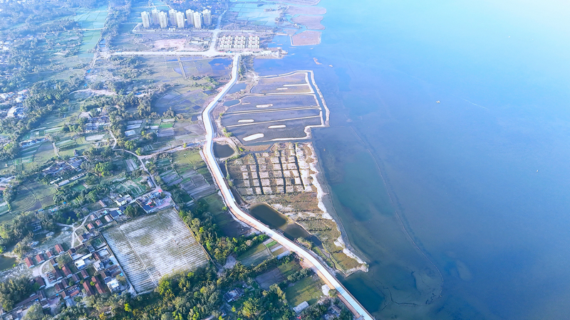 海南萬寧小海防潮堤。水電九局供圖