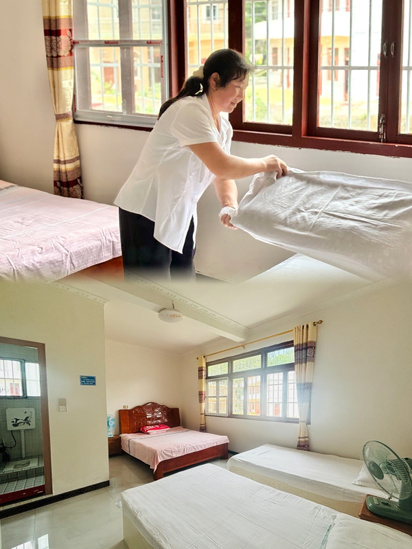 避暑季結束了，鄧書群正在收拾游客們離開后的客房。王燁  攝.jpg