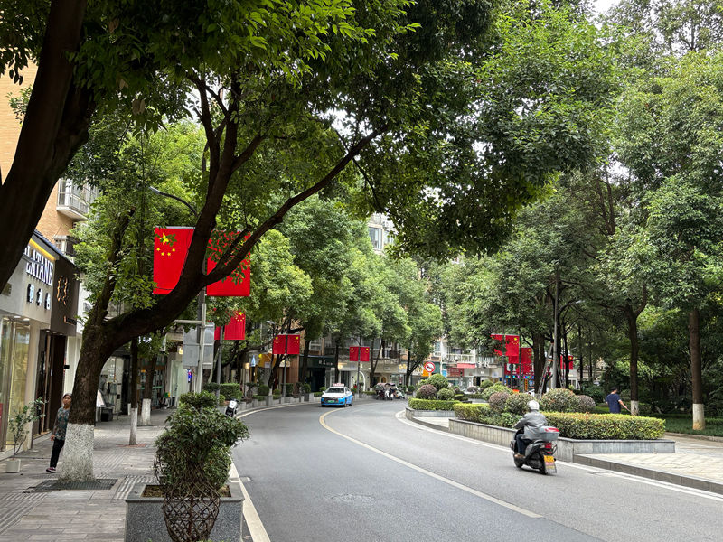 仁懷城區紅旗飄飄。