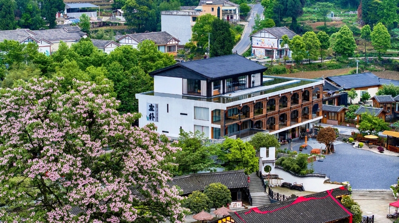 長崗鎮藺田村塵外楠山民宿。