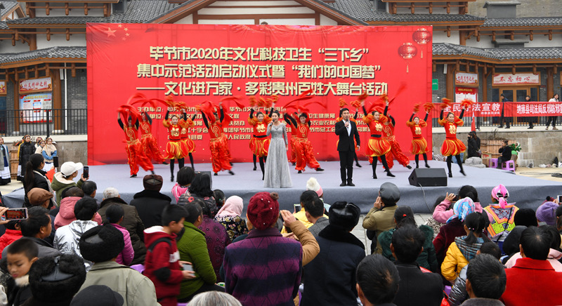 2020年1月9日，畢節市文化科技衛生“三下鄉”集中示范活動在納雍縣珙桐街道鴿子花小鎮舉行。李翔攝